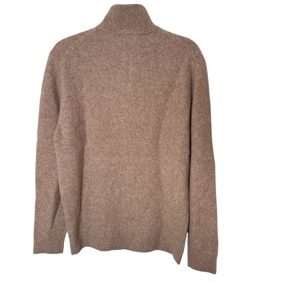 NWT Collars & Co Balmoral Camel Brown Quarter Zip Luxury Wool Sweater Large - Picture 6 of 10